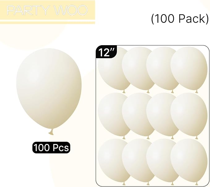 PartyWoo Pastel Yellow Balloons 100pcs 12 Inch Light Pale Yellow Latex Helium Balloons for Graduation Baby Shower Gender Reveal Easter Little Cutie Bee Birthday Summer Party Decorations Yellow-Q07