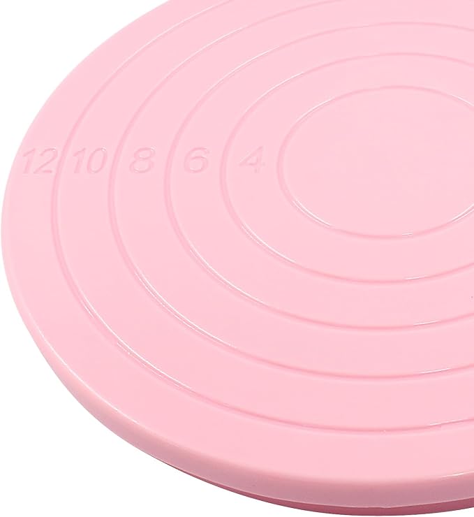 Bonsicoky 1 Pcs Cake Decorating Turntable - 5.5 Inch Revolving Cake Stand - Cookie Decorating Swivel Stand for Kitchen Cake Baking - Pink