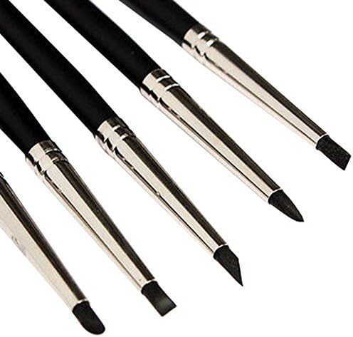 COMIART 5pcs Flexible Clay Sculpture Tools Silicon Color Shaper Brushes Size 0