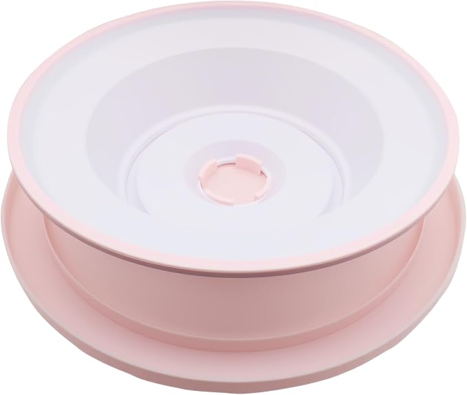 Cake Decorating Turntable 11 Inch Cake Turntable Anti-slip Rotating Cake Stand for Decorating(1pcs Pink)