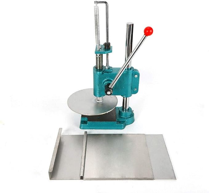 9.5inch Pizza Dough Press Machine, Commercial Manual Pastry Press Machine Stainless-Steel Household Pizza Press w/Cast Iron Base Pizza Express Dough Sheeter for Commercial Or Family