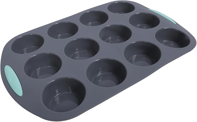 Silicone Muffin Pan, Non Stick Cupcake Pan for Baking Muffins and Donuts, Heat Dishwasher Safe Silicone Baking Tray with Even Heating for Kitchen Oven Use
