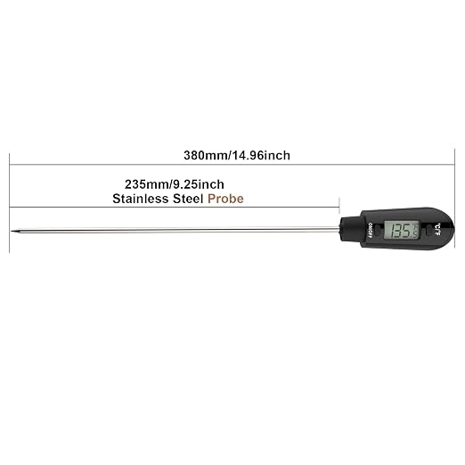 Efeng Digital Candy Thermometer Spatula Thermometer Meat Thermometer with Pot Clip & 9" Probe – Fast Instant Read Digital Food Thermometer for Candy Chocolate Jam Meat, BPA Free Silicon Frying