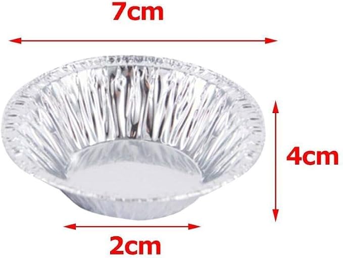Jinshining 50Pcs Silver Mini Pie Tins, Small Pie Pans, Round Tart Pie Foil Pans Disposable Pans Aluminum Foil Tart Pans, Aluminum Pie Pans for Baking Pot Pies, Tarts