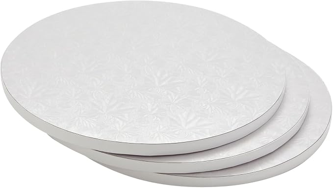 Juvale 12-Inch Round Cake Drum Board Set - 12 in, White, 3-Pack, Modern - Cake Drum Set for Baking Supply & Base Board Display