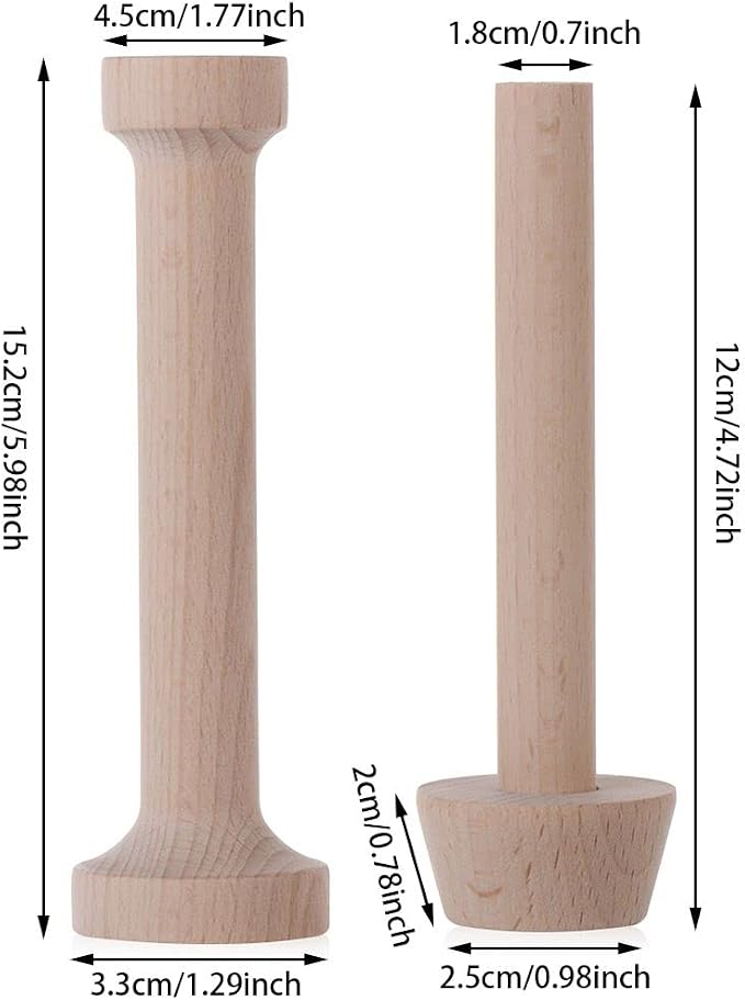 3 Pcs Egg Tart Tamper Set, Double Side Wooden Tart Tamper, Wood Pastry Pusher Baking Supplies for Egg Tart, Dessert Baking