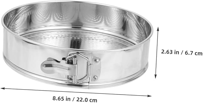 BESPORTBLE 9 Inch Stainless Steel Springform Cake Pan with Removable Bottom, Leakproof round Cheesecake Mold for Home Baking, Sturdy 304 Material with Reliable Lock for Oven Use