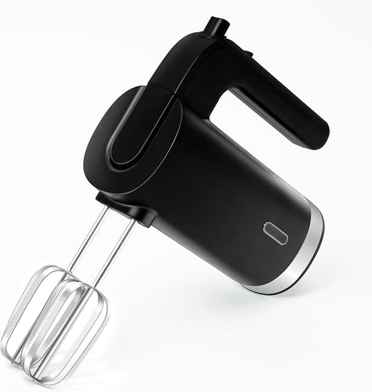 Cordless Hand Mixer, 3 Speed Rechargeable Hand Mixers Electric, Type-C Charging Cable Dual-head Whisk for Whipping Mixing Egg, Cake Dough, Mashed Potatoes and More
