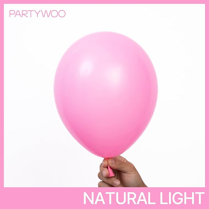 PartyWoo Pink Balloons 100pcs 12 Inch Matte Pink Balloon Arch Kit for Girl Baby Shower Gender Reveal Wedding Bachelorette Engagement Birthday Princess Butterfly Themed Party Decorations Pink-Y11
