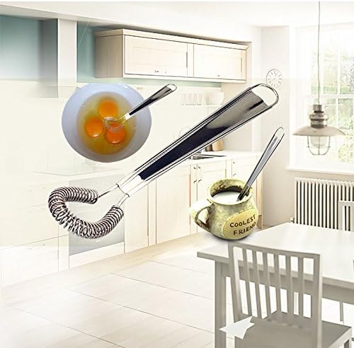 Stainless Steel Mini Spring Egg Beater Silicone Whisk Magic Hand Held Sauce Stirrer Blender Milk Frother Foamer Coffee Mixer (Steel Coil)