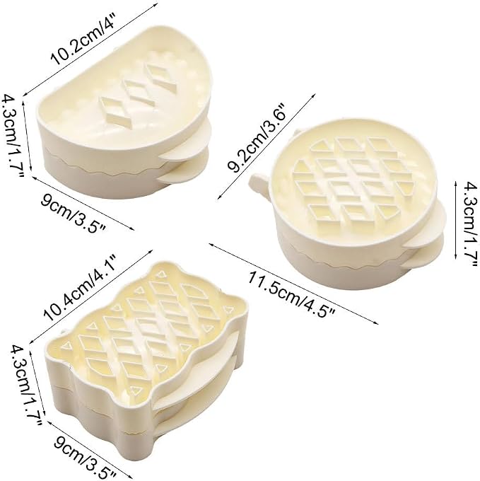 Christmas Pie Mold, 3PCS Apple Pie Press with Non-Stick Coating, ABS Handheld Turnover Maker for Pies Cookies Pastries, Holiday Baking Supplies