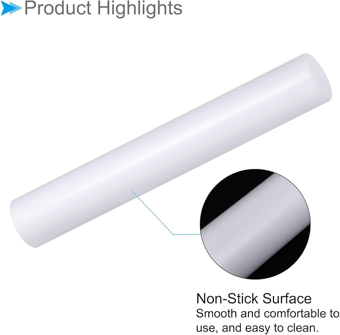Acrylic Clay Roller, 6 Inch Length 1 Inch Dia., Acrylic Non-Stick Rolling Pin Roller White - (Applications: for Shaping Sculpting)