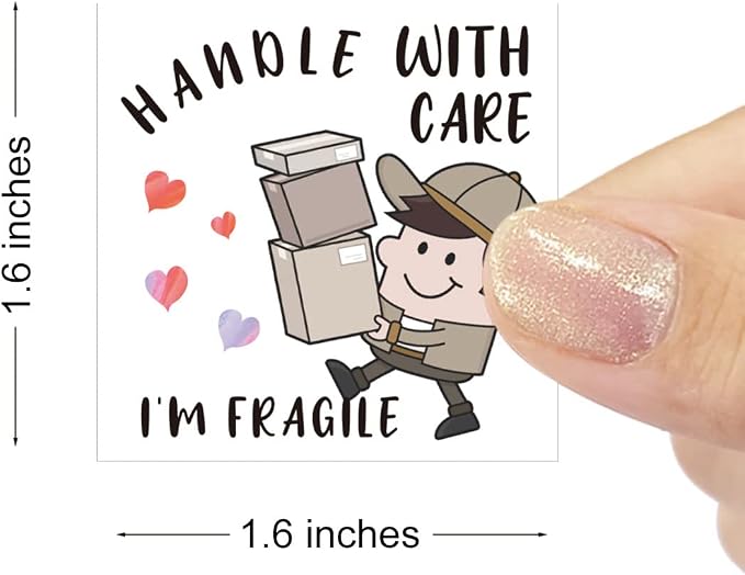 Handle with Care Stickers for Shipping,Fragile Sticker for Shipping 500 Labels Per Roll