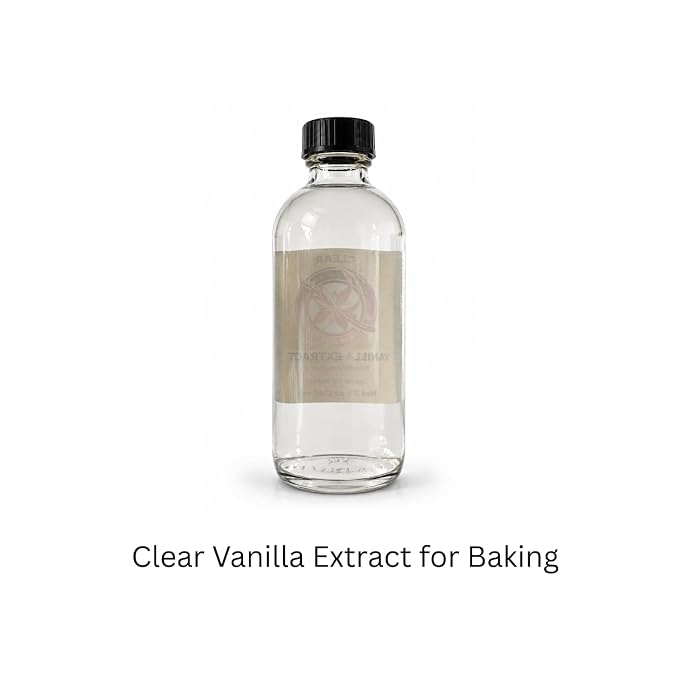 Royal Artisan Clear Vanilla Extract, with real vanilla bean, Organic, colorless; ideal for white icings, buttercream, light cakes and beverages; clean flavor; 8 fl oz (240 ml) glass bottle