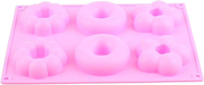 6 Cavity Donut Flower Silicone Chocolate Molds Set Of 2 | For Candy Chocolate Cake Decoration