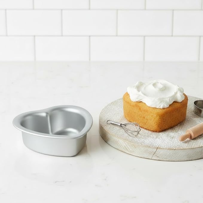 Heart Shaped Cake Pans, 4 × 2 Inch, Set of 2 | Aluminum, Wedding & Party Use, Bread & Chocolate Baking