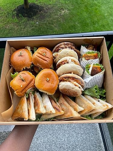 Large Cardboard Pastry Boxes Heavy Duty, Charcuterie Board Boxes with Lids 10PK, Disposable Catering Serving Platters for 5-8 People, Sturdy Takeout Containers for Picnic Box To-Go 15"x10"x3.5"