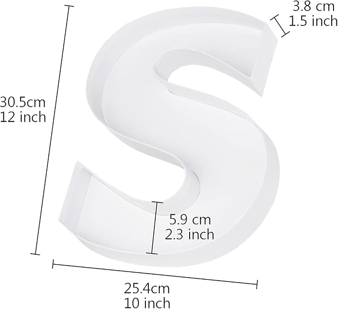 WENPACK 12.5" Cardboard Letter Shaped Mache Decorative Strawberries Fillable Sweets Candy Box with Clear Lid (White, S)