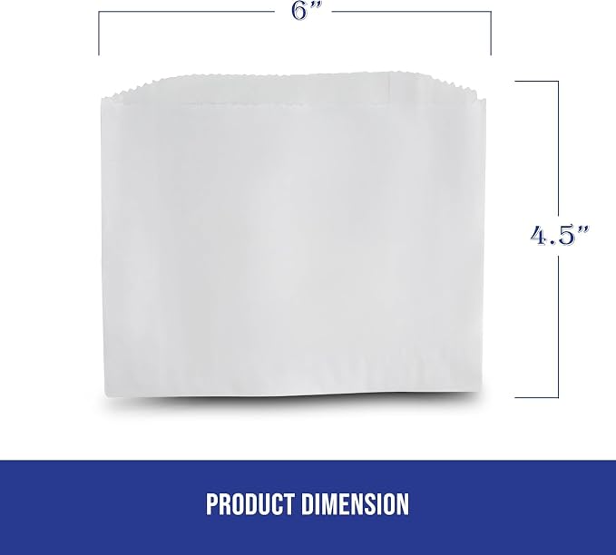 MT Products White Wax Cookie Bags 6" x 4.5" - Grease Resistant Paper Bakery Bags - Pack of 450