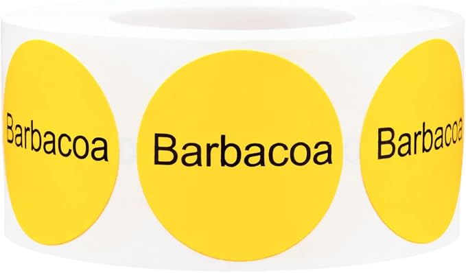 Barbacoa Deli Labels 1 Inch 500 Total Stickers