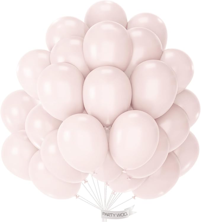 PartyWoo Beige Balloons 100pcs 12 Inch Boho Cream Ivory Neutral White Latex Balloons for Graduation Wedding Anniversary Engagement Bridal Shower Baby Shower Birthday Party Decorations White-F60