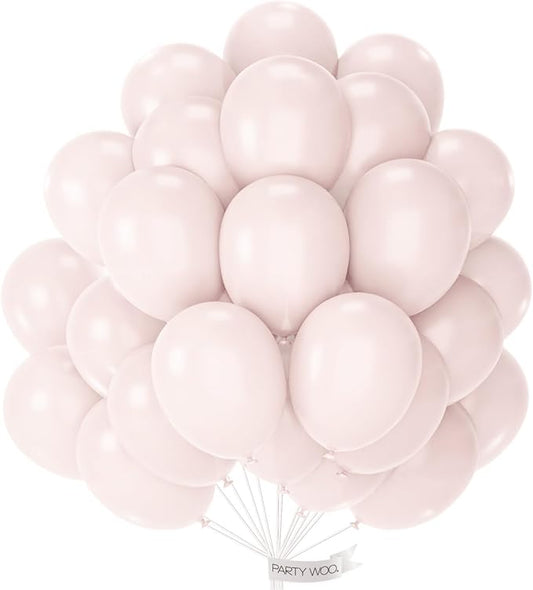 PartyWoo Beige Balloons 100pcs 12 Inch Boho Cream Ivory Neutral White Latex Balloons for Graduation Wedding Anniversary Engagement Bridal Shower Baby Shower Birthday Party Decorations White-F60
