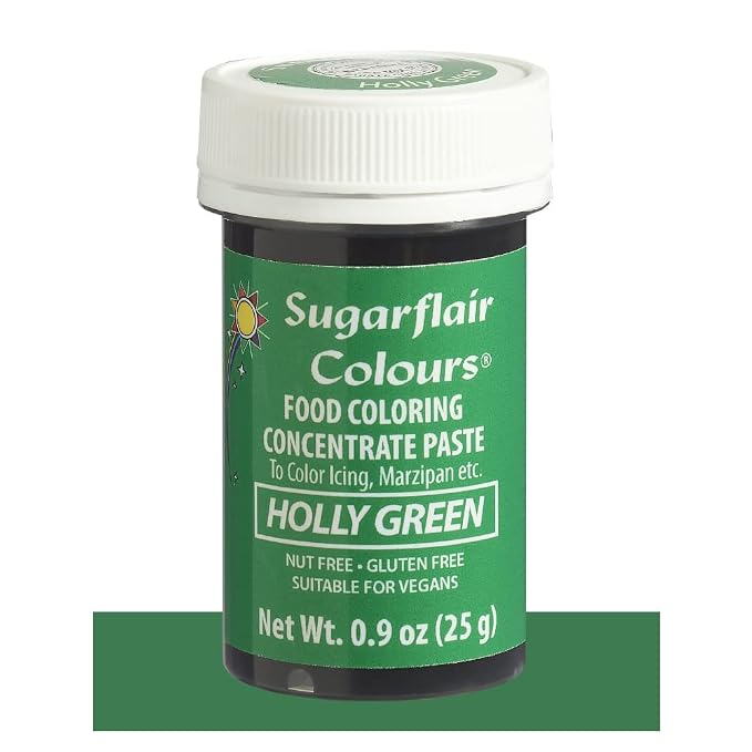 Sugarflair Food Coloring Concentrate Paste, 25 Grams Holly Green