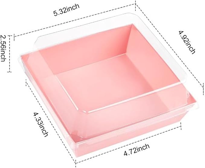 Charcuterie Boxes with Clear Lids, 5.32 x 4.92 x 2.36 Inch Dessert Boxes, Square Disposable Paper Bakery Boxes to Go Food Containers for Desserts, Sandwich, Cookie, Sushi