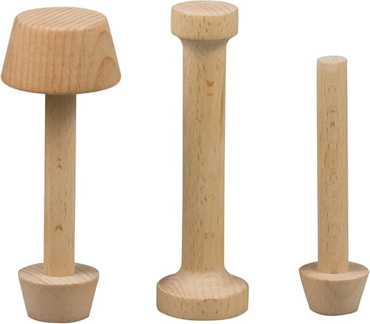 3Pcs Tart Tamper Set, Portable Wooden Double Side Pie Pastry Dough Tamper, Wooden Egg Tart Mold, DIY Cake Pastry Tools for Egg Tart, Pasta, Cheesecakes and Dessert Baking