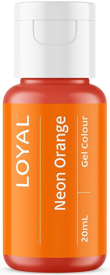 Loyal Gel Food Coloring | Vibrant Color for Buttercream, Fondant, Royal Icing, Gum Paste, Marzipan and Cake Batter | Gel-Based Concentrated Food Dye - 20ml Neon Orange
