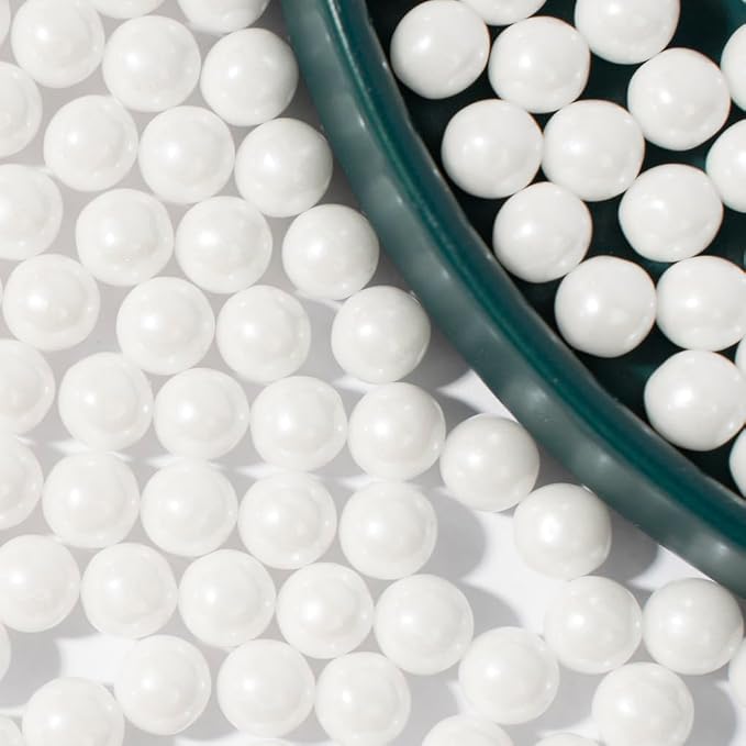 NIPEOR Edible White Pearl Sprinkles 4.6oz/130g Round Sprinkles for Cake Decorating,Cupcake Candy for Ice Cream Toppings (White 10mm Edible Pearls)