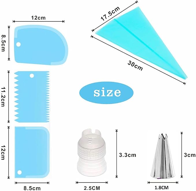 29 Pcs Piping Bags and Piping Tips Set, Stainless Steel Frosting Piping Bake Cake Decorating Kit, Pastry Cake Decorating Tips For Cookies Cupcake