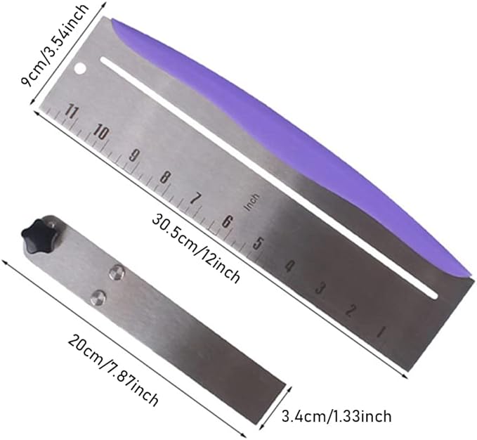 Adjustable Cake Scraper, Leveler and Smoother, Stainless Steel Icing Spatula with Clear Scale for Baking, Frosting, Mousse and Cake Decorating