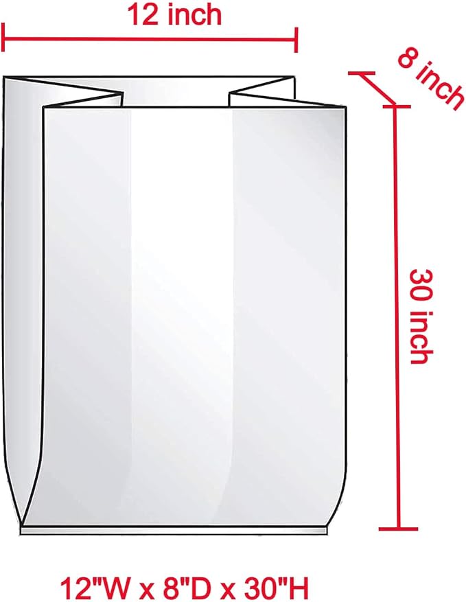 ROYALNA 50ct (12"x8"x30") Jumbo Bread Loaf Packing Bags, Reusable, Thick Clear Gusseted Grocery Bakery Bags (Jumbo 50ct 12x8x30)