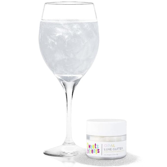 Edible Glitter for Drinks, Edible Glitter for Cakes, White Edible Drink Glitter Cake Decorations for Strawberries, Cocktail