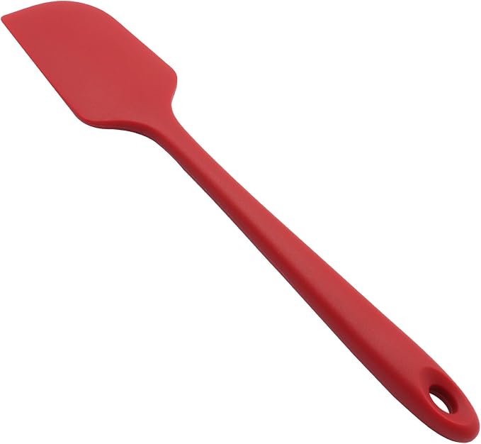 11in Heat Resistant Silicone Spatula,High Temp Flexible Kitchen Scrapers Food Grade Bowl Scrapers,Seamless Baking Supplies Scratch-Proof for Scraping Non-Stick Pans Cooking(Red1)