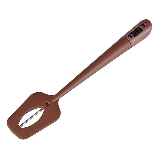 HUOZHI Digital LCD Candy Spatula Thermometer, Instant Read Meat & Candy Thermometer Temperature Reader & Stirrer in One BPA Free Food Grade Silicone