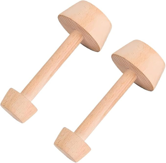 2Pcs Tart Tamper - Double Side Wooden Egg Mold DIY Cake Pastry Pusher for Kitchen Party Baking Tools, Pie and Quiche Pans