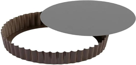 Gobel - Non-Stick Round Fluted Tart Mold/Quiche Pan with Removable Bottom - 10 1/4"