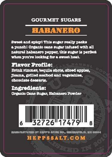 HEPP’S Salt Co. Habanero Sugar | Artisan Sweet & Spicy Sugar with Organic Cane Sugar | Small-Batch Spicy Flavored Sugar for Cocktail Rims, Grilling & Dessert Finishing