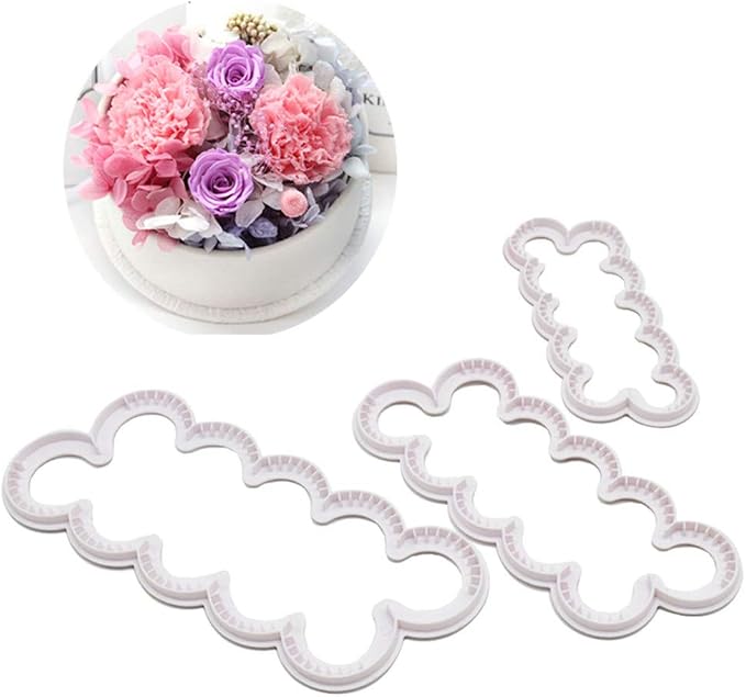 Fondant Icing Tool, 9Pcs Roses Carnations Peony 3D Petal Cake Cutter Flower DIY Baking Accessories