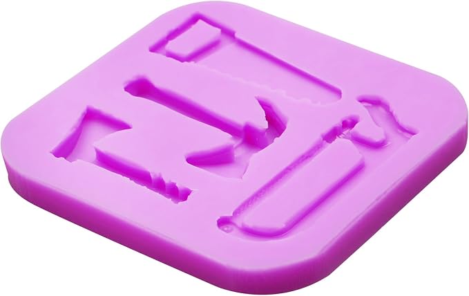 3 Pieces Hand Tools Silicone Fondant Molds, Construction Tool Molds | for Chocolate Cookie Cupcake Decorating Toppers Candy Polymer Clay Resin Crafts Birthday Party