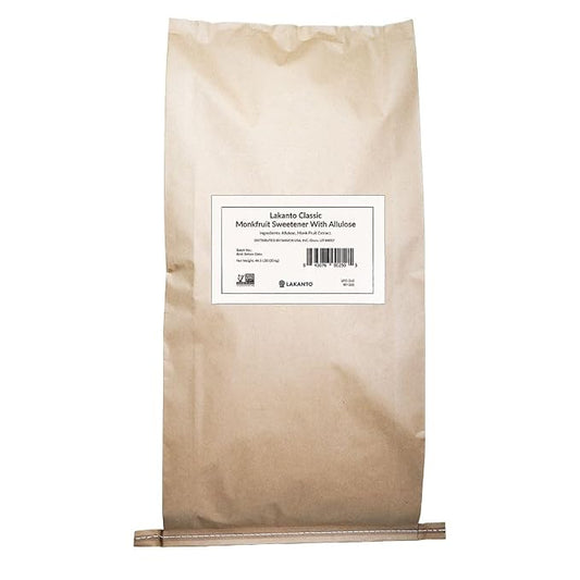 Lakanto Classic Bulk Monk Fruit Sweetener with Allulose - Bulk White Sugar Substitute, Baking, Extract, Sugar Replacement (Classic White - 20 kg)