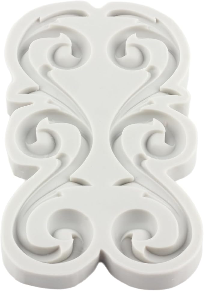Baroque Scroll Relief Lace Silicone Cake Decorating Molds Curlicues Chocolate Molds Filigree Mold 3D Sculpted For Cake Toppers Gum Paste Polymer Clay