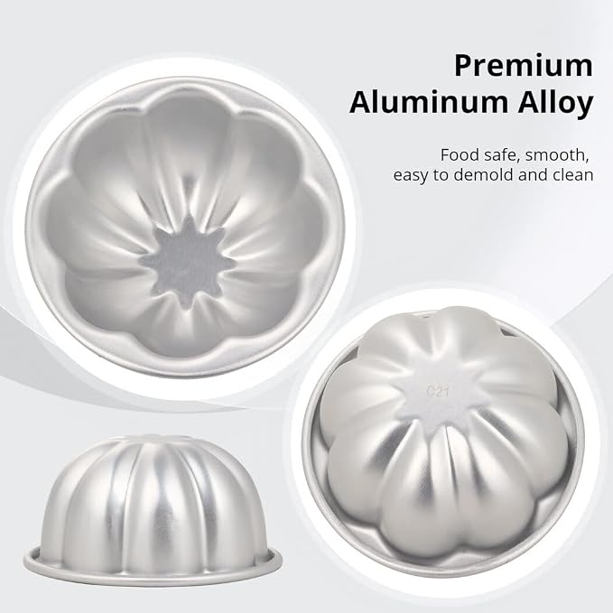 Homaisson 10Pcs Pudding Cup Molds, 3.7''x1.77'' Mini Fluted Cake Pans, Small Fluted Cake Pans for Baking，Non-Stick Jelly Molds, Easy to Demold, Cake Pan Nonstick