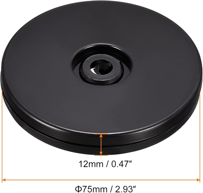 MECCANIXITY 3inch Rotating Swivel Stand with Steel Ball Bearings Lazy Susan Base Turntable for Kitchen Corner Cabinets, Black Pack of 4