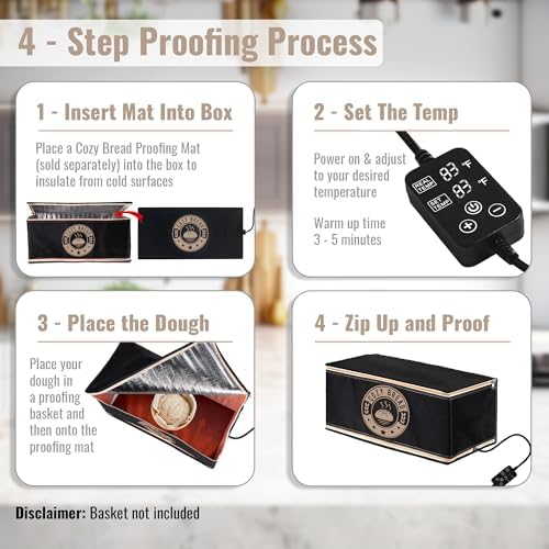 Cozy Bread® Proofing Mat & Thermal Insulation Box Bundle (10" x 21") | The Best Bread Proofer | Proof Dough, Grow Sourdough Starter, Ferment Yogurt