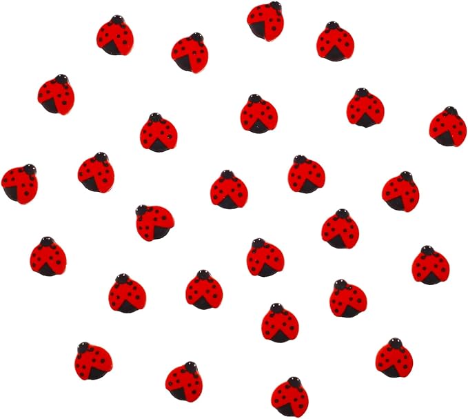 Edible Ladybug Cake Decorations, Royal Icing Ladybugs for Cupcake Topper, Edible Ladybug Sprinkles Sugar for Cakes Cookies Chocolate Macarons Baking Baby Shower Decoration, 49 pcs