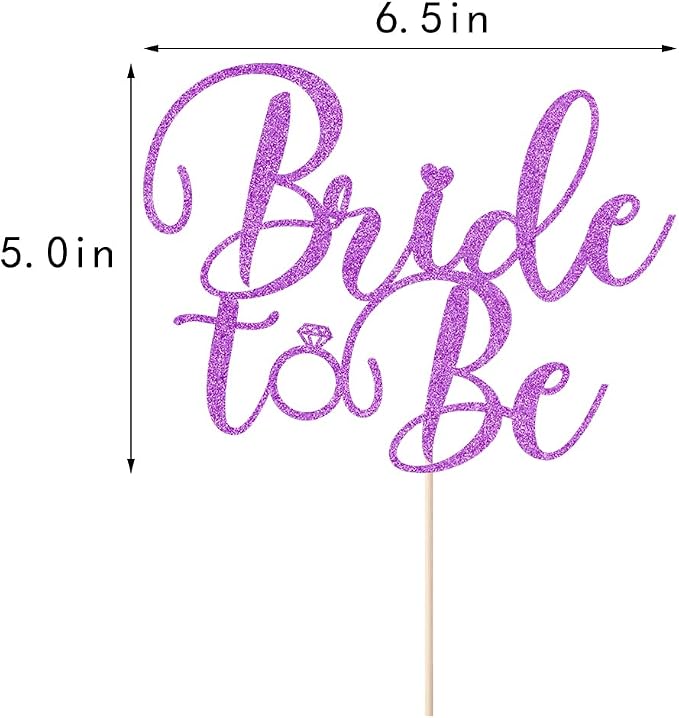 Glitter Bride to Be Cake Topper - Bridal Shower Cake Topper,for Wedding Shower/Engagement/Bachelorette/Hen Party Decorations (purple)