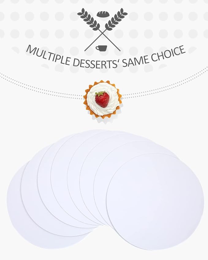 qiqee 40-Packs Cake Boards Round 12 Inch White Cake Circles Rounds Base Food-Grade Cardboard Cake Plate（Thinner But Stronger）